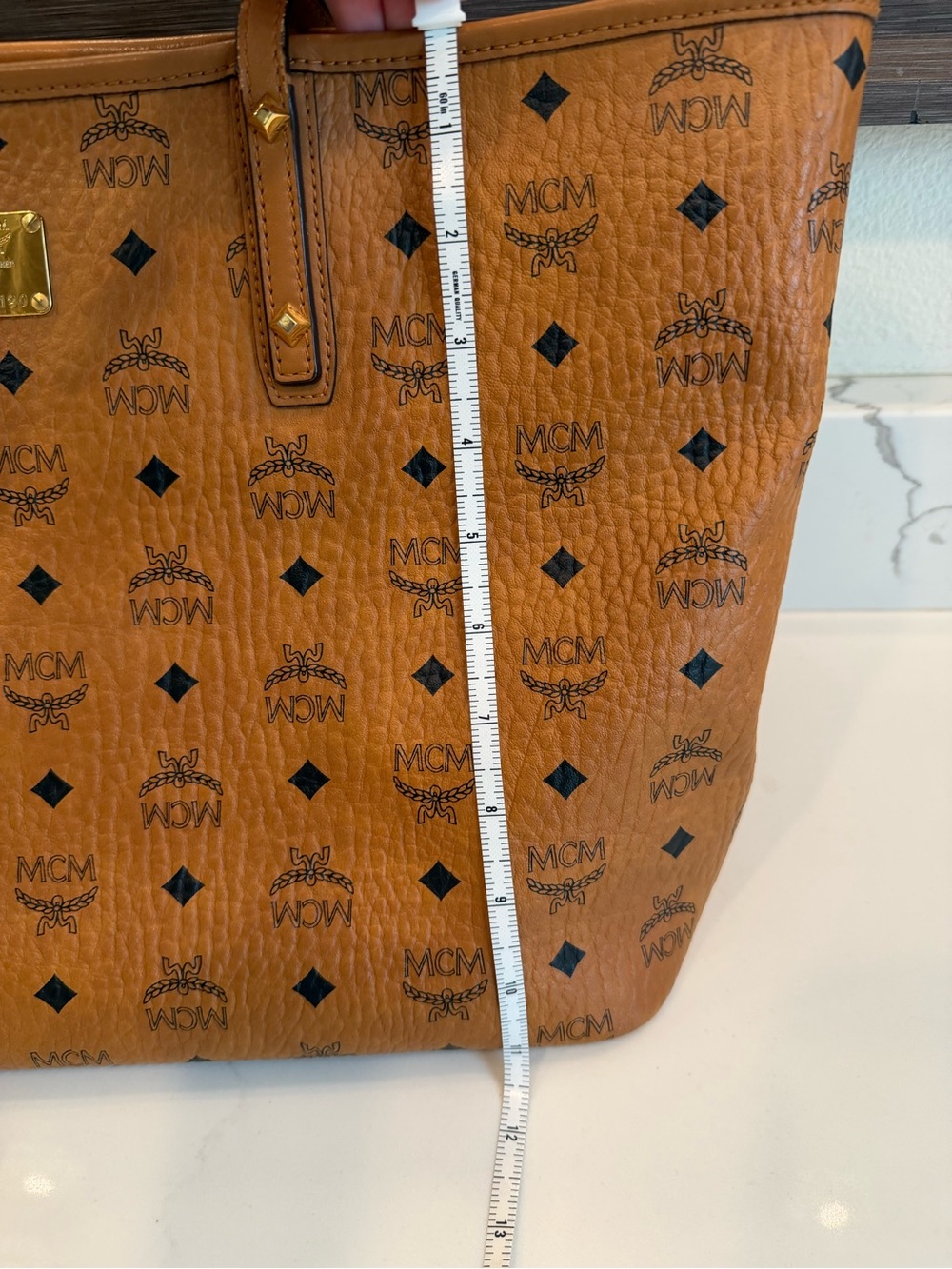 MCM Cognac Visetos Heritage Tote Bag - Picture 10 of 12